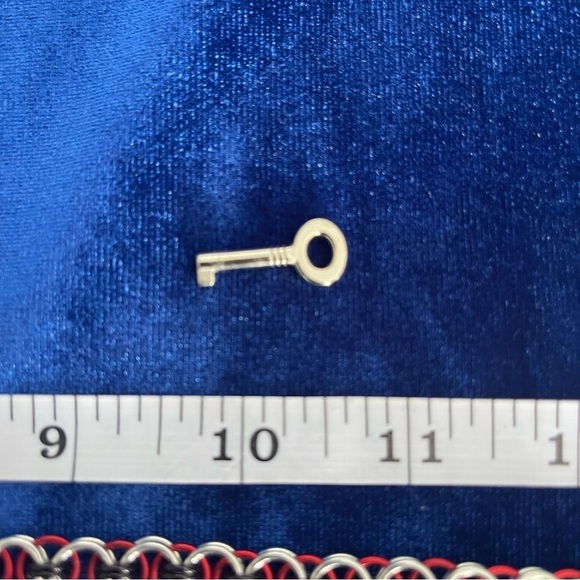 Padlock chainmail 16" necklace with key|Harley Quinn inspired|custom|hand made​​ - Picture 8 of 11